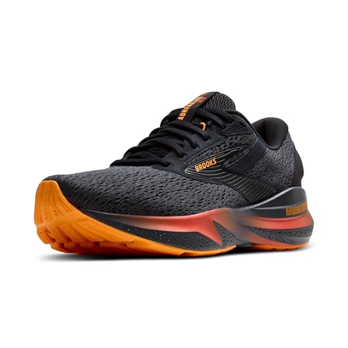 Brooks Men’s Adrenaline GTS 24 Supportive Running Shoe - Black/Ebony/Burnt Sienna - 12 Medium
