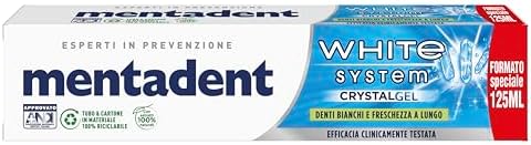  Mentadent White System Biancheria Dentale con Principi Activi Naturale Originale Minerali, Bicarbonato e Fluoro, per De