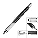 Price comparison product image 6 in 1 Tech-Tool Pen, Ballpoint Pen/Touch Screen Stylus/Flat-Head and Phillips Screwdriver/Ruler/Spirit Level, Multifunction Tool for Mens, Black
