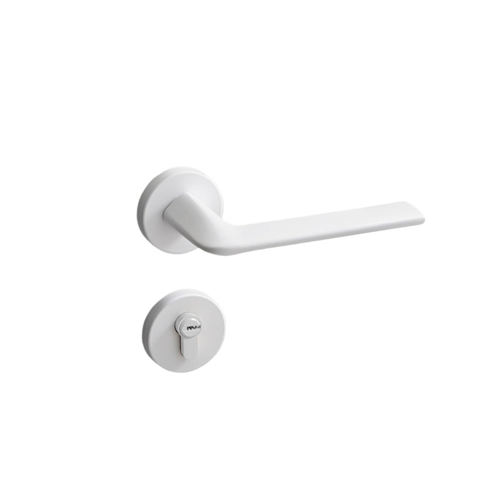Serrure de porte blanche pour chambre scandinave et silencieuse en bois