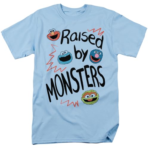 Sesame Street Raised by Monsters t-shirt bleu pour vos sorties décontractées