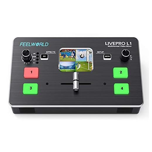 FEELWORLD LIVEPRO L1 Multi-Format Video Mixer 4 x HDMI inputs Multi Camera Production Real time Live Streaming