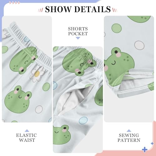 Frog Faces Flower Dots Boys Pants for Kids Jogger Pants with Pockets S-XL4