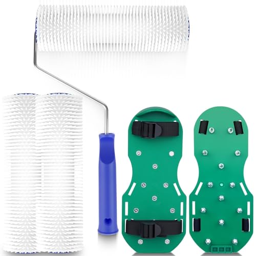 9-inch Spiked Roller for Self Leveling,Epoxy Shoes Spikes,Self Leveling Tool Kit for Epoxy Flooring Coating & Cement Levelin by FIMXSD - Used condition - US$22.61