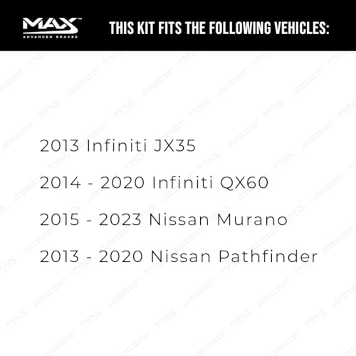Image of MAX Advanced Brakes - Front Brake Kit For 2015-2023 Nissan Murano, 2013-2020 Nissan Pathfinder, Infiniti QX60| Carbon Ceramic Brake and Rotor Kit| Drilled Slotted Brake Rotors