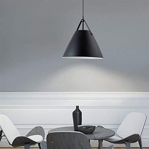 Lustre pendentif moderne noir E26 avec cordon réglable de 27cm - 4