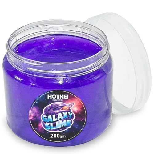 Image of HOTKEI (200 gm) Purple Galaxy Slime for Kids DIY Fruit Scented Metallic Magic Toy Slimy Slime Gel Jelly Putty Art Toys Birthday Gift Box for Boys Girls 3 to 10 Years