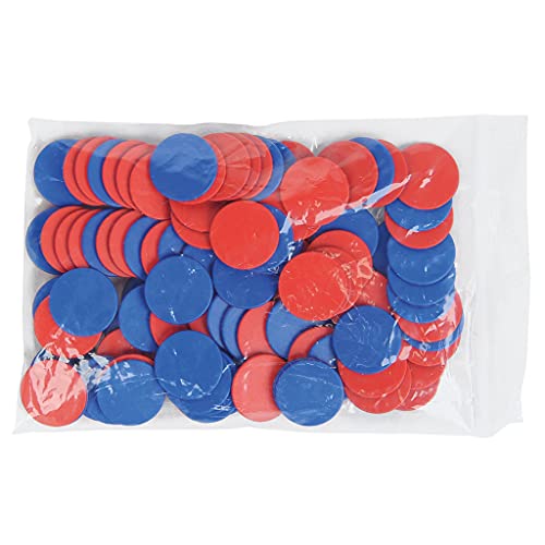 Wiemann Lehrmittel Wendeplättchen rot/blau, Zählchips für Mathematik, Rechenhilfe (100 Wendeplättchen)
