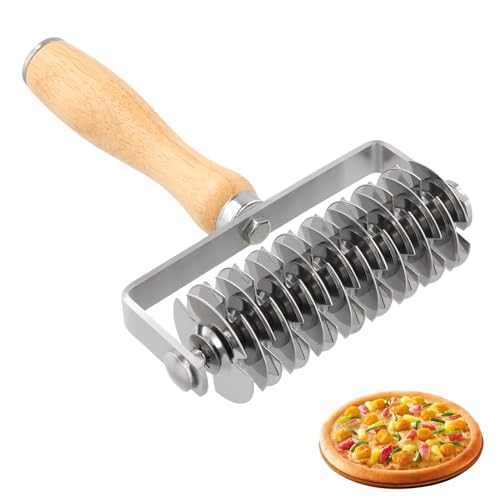 Rullo Tagliapasta a Reticolo, Reticolo Pasta, Rotelle Pasticceria, Tagliapasta a Griglia, Coltello a Rullo in Acciaio Inossidabile per Tagliare Pasta, Base Pizza, Cottura