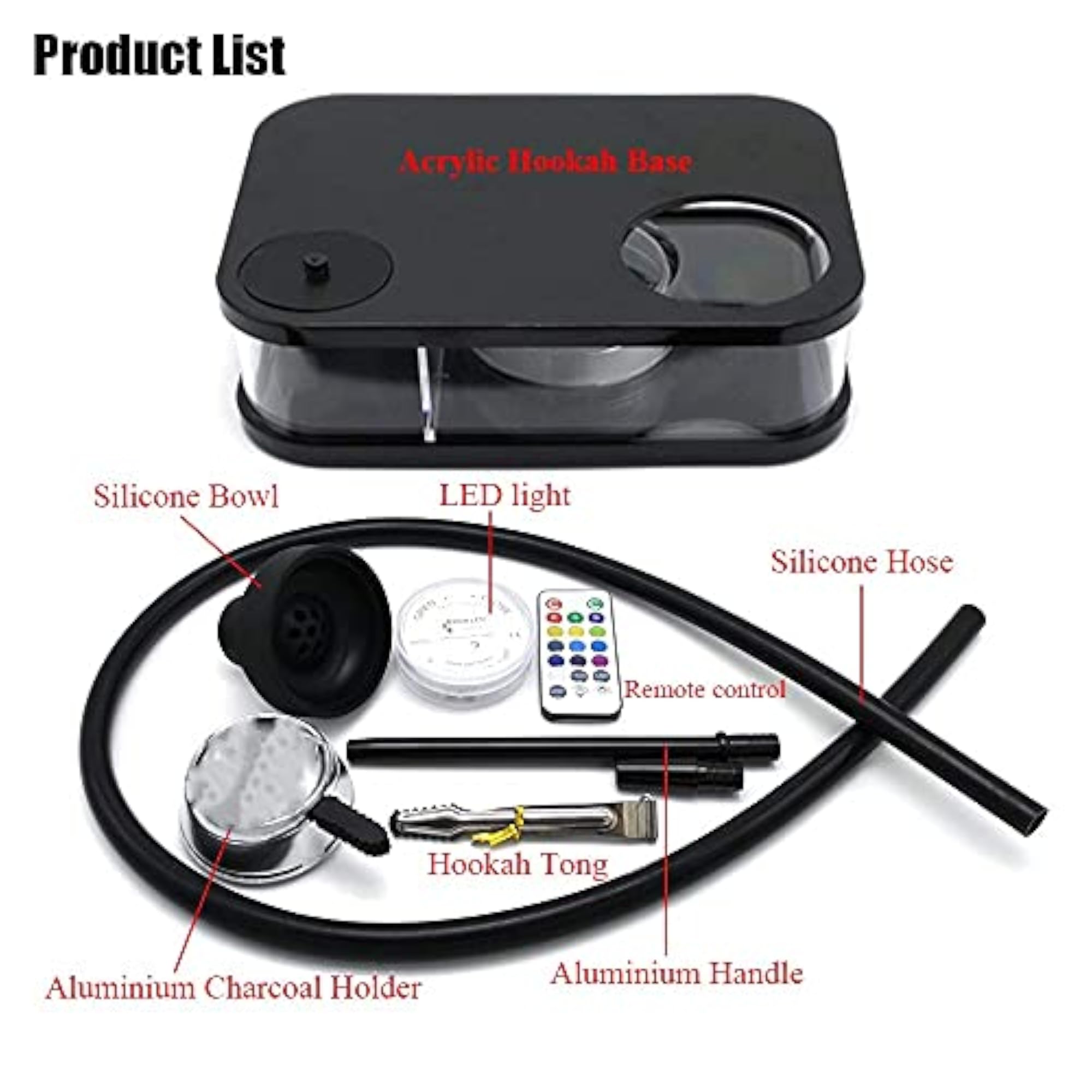 Portable Hookah Set with LED Light