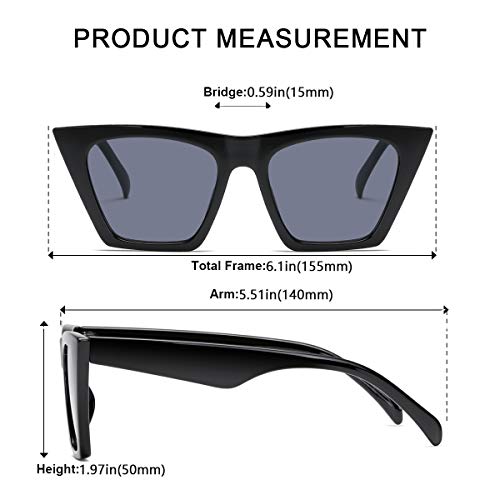 AISSWZBEER Retro Square Cat Eye Sunglasses for Women Fashion Trendy Style UV400 Protection4