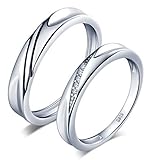 alianza hombre oro rosa Anillo para mujer, tamaño: 15,40-17,13 mm, ancho: 3,5 mm. Anillo para hombre. Talla: 17,97 mm-20,02 mm. Ancho: 4 mm. Conjunto de 2 anillos a juego.