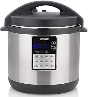 Zavor LUX Edge 6 Quart Programmable Electric Multi-Cooker: Pressure Cooker, Slow Cooker, Rice Cooker, Yogurt Maker, Steamer and more - Stainless Steel (ZSELE02)
