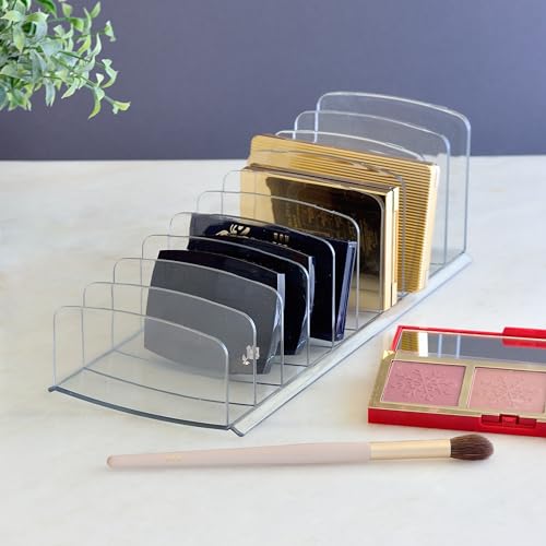 Youngever Plastic Makeup Palette Organizer, Clear Eyeshadow Holder, 10 Compartment Cosmetic Palette Organizer, Makeup Palette Holder - Image 5