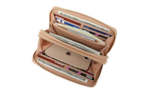 Image of Daisy Rose Dual Zipper Phone Clutch and Wallet for Women - RFID Blocking, PU Vegan Leather Multi-Card Organizer