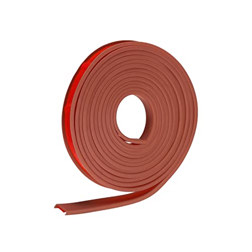 Image of uxcell U Shape Furniture Edge Banding, 4M Self Adhesive Flexible Edging Trim, 5x14mm TPE Edge Guards for Cabinets Furniture Repair Restoration, Brown