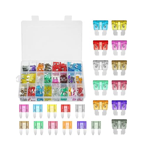 Kit surtido de 800 fusibles para automóvil tipo Vane/Wing mini y estándar con caja de almacenamiento miniatura 1