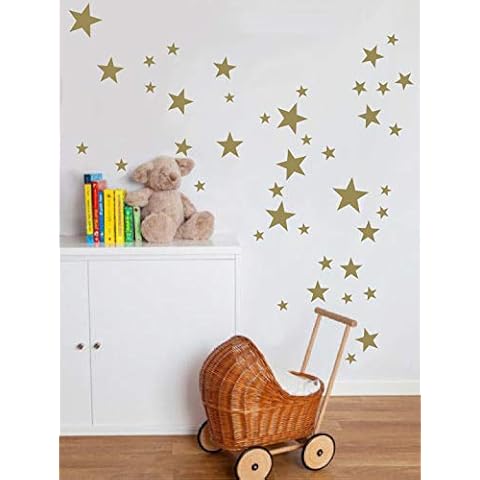 64 Vinyl Stars Wall Stickers Mixed-Sized (Gold) Cover