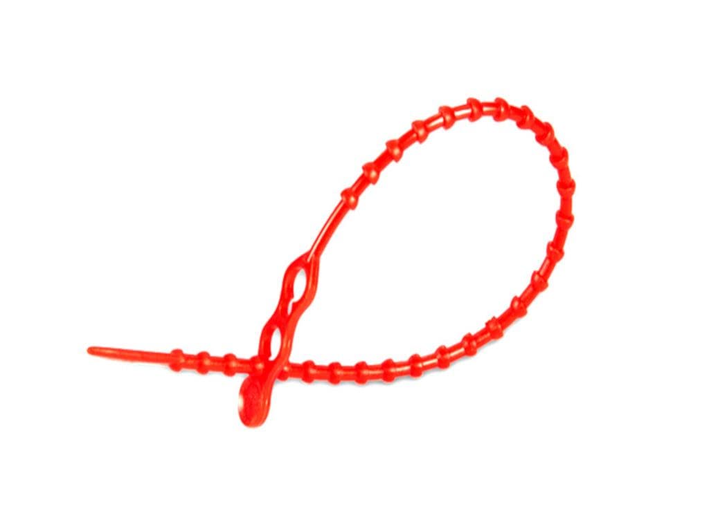 Hilltop Products Ltd Red Beaded Reusable Click Cable Ties - 240.0Mm X 3.8Mm | (1000)