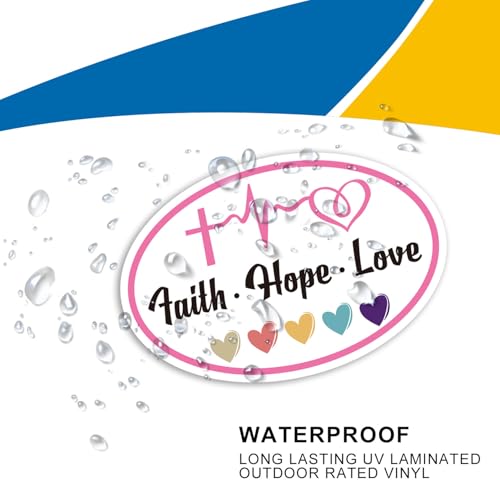Image of Faith Hope Love Heart Car Magnet Decal for Car, Heavy Duty Automotive Truck SUV Magnet Decal