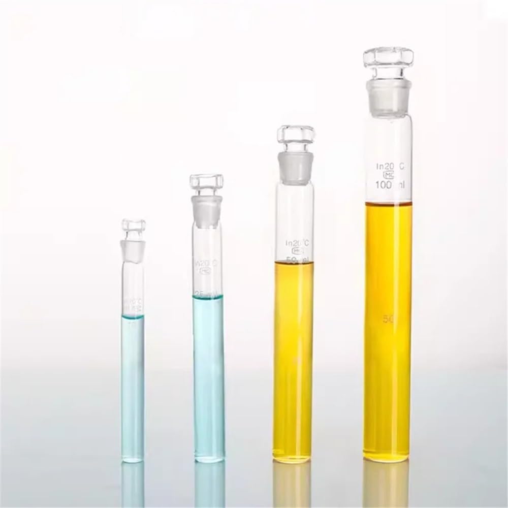 Tube colorimétrique en verre à fond plat et demi-échelle, bouchonné, 10, 25, 50, 100 ml, for laboratoire(10ml 10PCS)