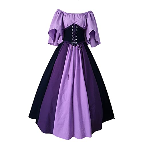 TMOYJPX Disfraz Halloween Vestido Medieval Mujer Gótico Palacio - Disfraces Medievales Princesa...