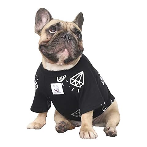 iChoue Rich Dog Series Pet Clothes Shirt T-Shirt Pullover Tank Top English Bulldog Pitbull Bully Terrier T-Shirt - Black Diamond, XXL Cover