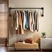 Wall Mounted Clothes Rack 36in, Industrial Pipe Clothing Racks Wall Mount, Heavy Duty Iron Garment Racks, Space Saver Multi-purpose Hanging Rod for Laundry Room, Closet Storage, 1 Pack