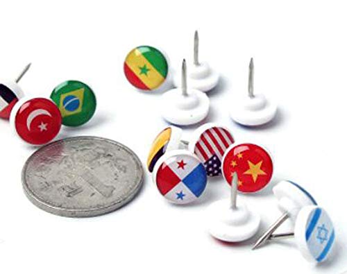 3-Pack, 16 Pcs Of Per Pack, Creative Flag Tacks Colored Thumbtack Push Pins #TOP5