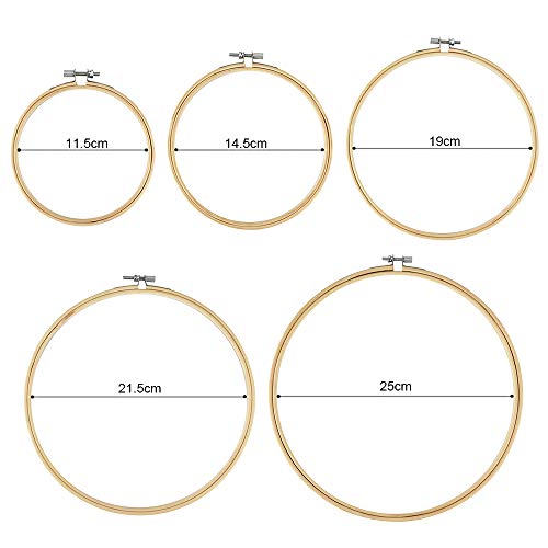 Elucku Borduurset starter, kruissteekgereedschapset, borduurset, beginners, design met 100 kleurdraden, 5 bamboe… - Afbeelding 6