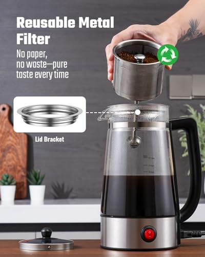 KIDISLE 10-Cup Electric Percolator with Glass Pot