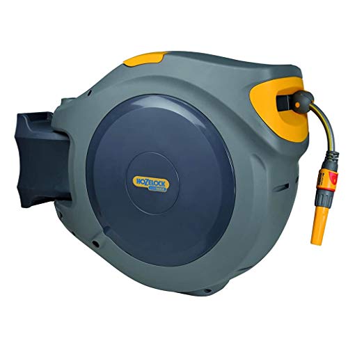 Wiltec Hozelock AutoReel Flowmax Wandschlauchbox mit 30 m Schlauch und Zubehör, 180° wendbar