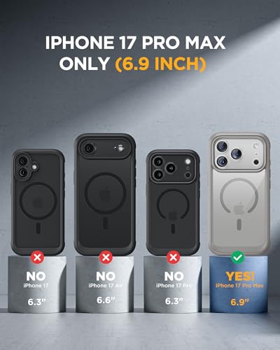 Image of Miracase for iPhone 17 Pro Max Case with Privacy Screen Protector, Titanium | Compatible with MagSafe, 360 Full Body Protection, Full Camera Protection, Military-Grade Shockproof Phone Case 6.9 inch