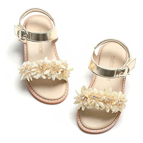 THEE BRON Toddler GIrls Sandlals Gold Sandalias de Niña Pequeña(TB2218,Gold/11M) Cover