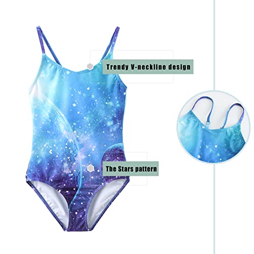 Image of Girls One Piece Swimsuits Hawaiian Floral Bathing Suit for Kids Adjustable Straps Swimwear 3-16 Years