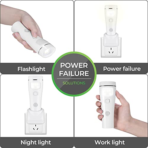 Image of Multi-Function Motion Sensor Night Light, LED Emergency Lights for Home Power Failure, Rechargeable Plug in Flashlights for Household (2 Pack)