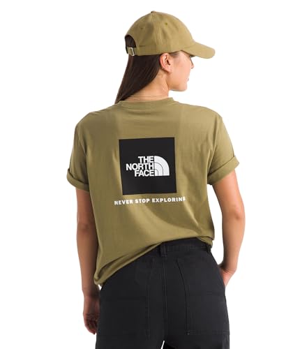 The North Face Womens Evolution Box NSE Short-Sleeve Tee - Logo Graphic Tee Cotton Fabric Regular Fit Everyday Shirt Cedar X-Large