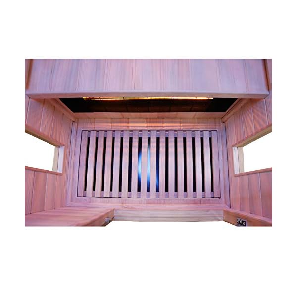 Dewello Infrarotkabine Infrarotsauna Pierson 90x90 für 1 Person aus Hemlock Holz mit Vollspektrumstrahler, Bodenstrahler… – Bild 8