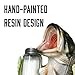 Rivers Edge Products Rivers Edge Products Bass Holding Salt and Pepper Shakers - Poly Resin Holder and 2 Glass Spice Dispenser - Unique Dining Table Accessories - Gift-Ready Novelty Kitchen Counter
