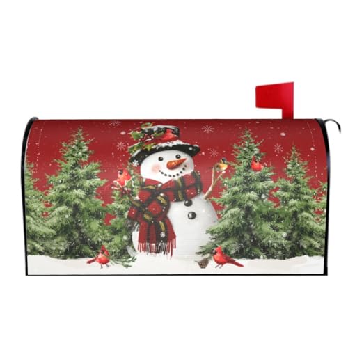Décoration Boîte Aux Lettres De Noël Rouge Et Blanche H100cm