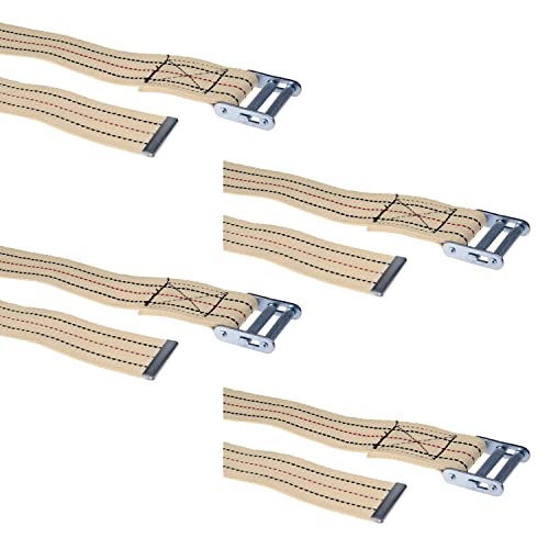 US Cargo Control Piano Moving Straps - Made from Cotton Webbing with A Slide Roller Buckle On Each Strap - 2 Inch Wide by 15 Feet Long - 4 Pack