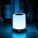 Luci notturne dell'altoparlante Bluetooth, lampada da comodino Touch Control, sveglia, lettore MP3, lampada da tavolo LED RGB multicolore dimmerabile, supporto per unità flash USB/MicroSD/AUX