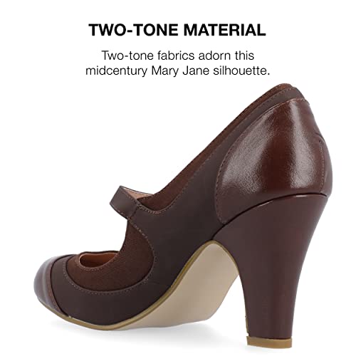Journee Collection Womens Siri Block-Heeled Mary Jane Pumps With Buckled Strap, Brown, 8 #TOP2
