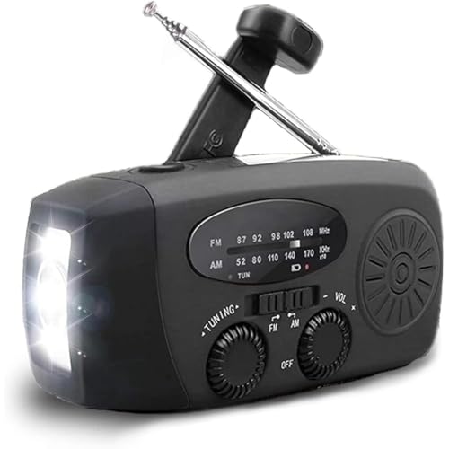 Nicffdi【緊急防災 3WAY充電】防災ラジオ,ソーラーラジオライト 懐中電灯 AM/FM対応 手回し発電 USB充電 スマホ充電 非常用 災害用 防水 コンパクト 大容量2000mAh SOS緊急警報 防災グッズ 地震 震災 津波 台風などの緊急対策