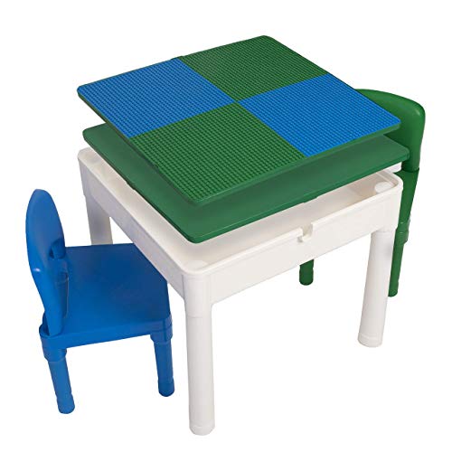 Play Platoon Kids Activity Table Set - 5 in 1 Water Table, Building