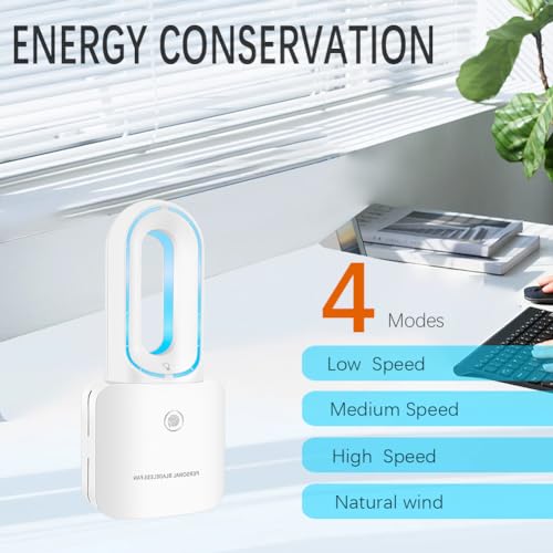 Pohthe Bladeless Desk Fan Usb Small Rechargeable Fan Quiet Office Fan 12 Inch 4 Speeds Touch Control Easy To Clean Desk Fan Small Quiet Ideal For Home Office Travel thumb #3