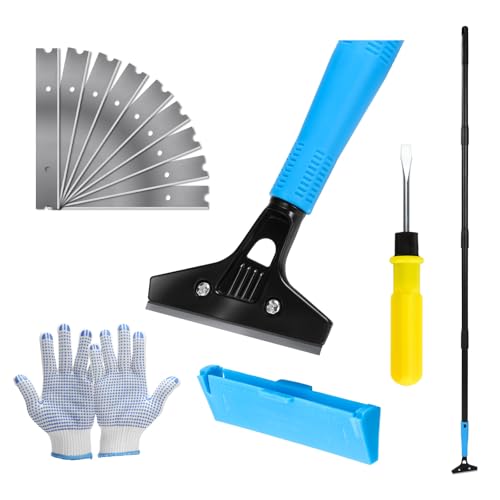 Floor Scraper Long Handle Heavy Duty, 8-72" Adjustable Razor Blade