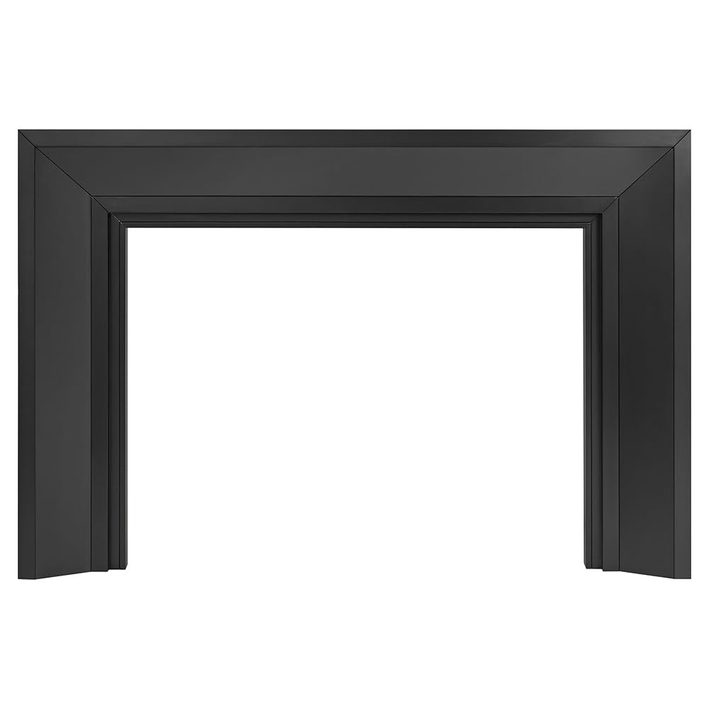 Modern Ember Everly Wood Fireplace Mantel Surround Kit in Black | 48" x 42" Opening | 72" x 54" Overall | Modern Picture Frame Design | Includes