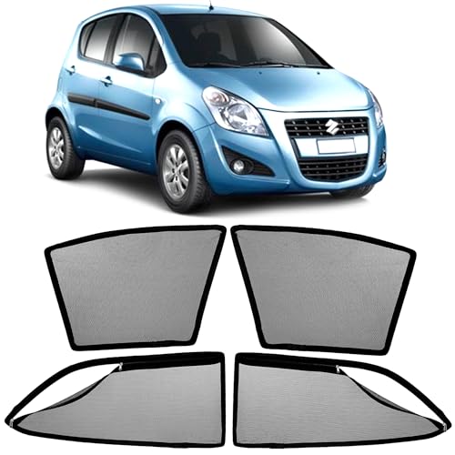 Image of AutoStory Magnetic Car Sunshade for Maruti Ritz | Front Half Cut for Mirror Visibility + Rear Full Coverage with Zipper | Heavy Heat & UV Protection | Privacy Side Window Curtains Shades