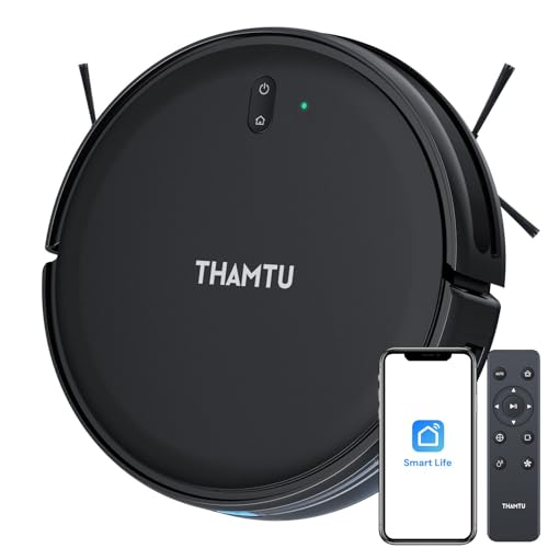Thamtu Robot Vacuum with Smart Navigation, Powerful Suction Pet Vacuum with APP/Voice Control Good...